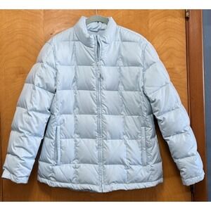 VTG Gap Womens‎ Down Fill Puffer Coat Fleece Lined Lt Blue Sz S